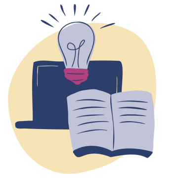 Bildung Illustration Bildung: Computer und Buch.